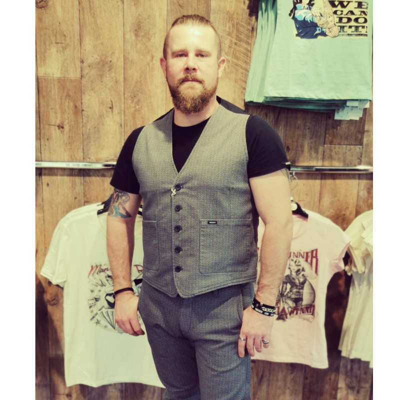 ROKKER TWEED VEST GREY